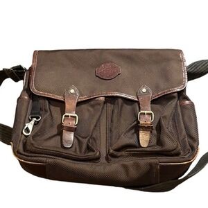 C.C. Filson Saddlebag Briefcase Messenger Large Ripstop Laptop Leather Bag